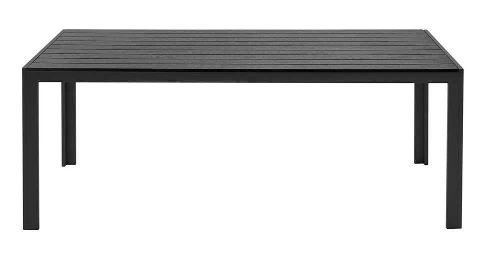 Stół Ogrodowy POLYWOOD Taras DREWNO ALUMINIUM Czarny 200 cm