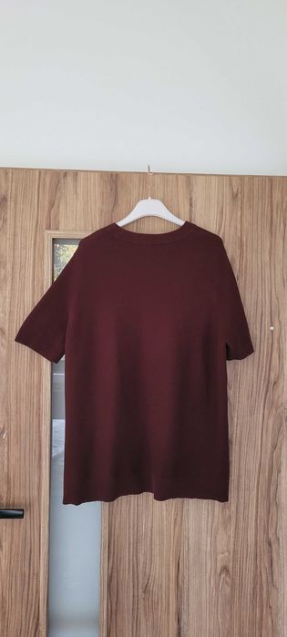 Burgundowy sweter bawełna prosty Gerry Weber, r 42/44
