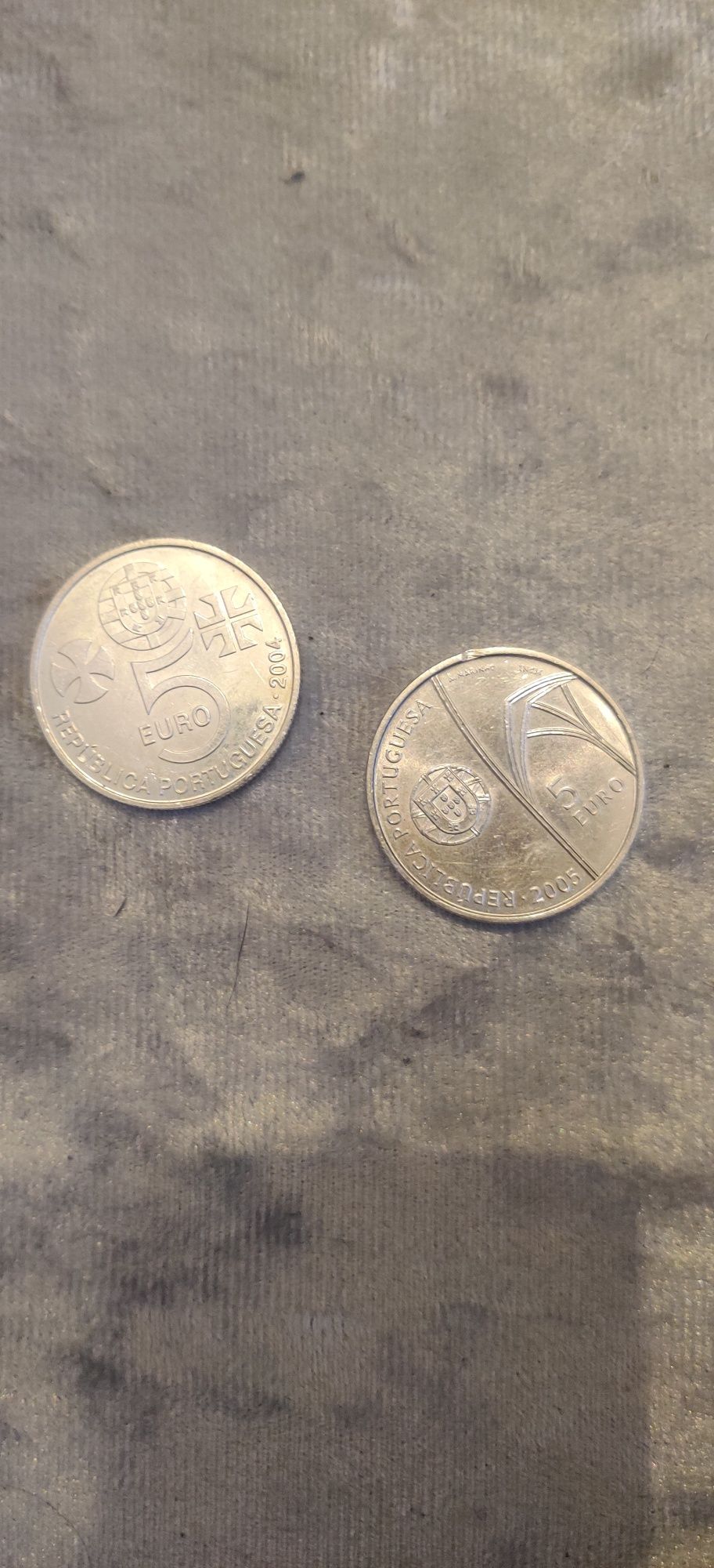 Moedas de 5€ antigas 2004/2005 em prata