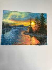 obraz akrylowy pt. "Kanadyjski zachód słońca"