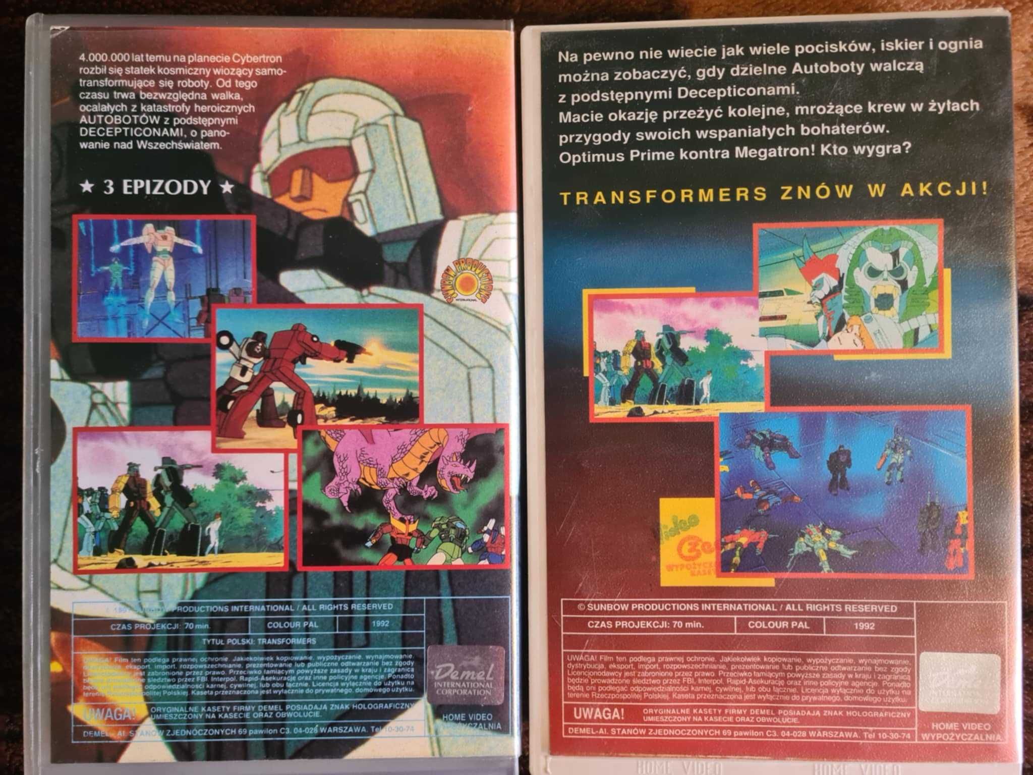 2 kasety VHS TRANSFORMERS - unikat - stan BDB