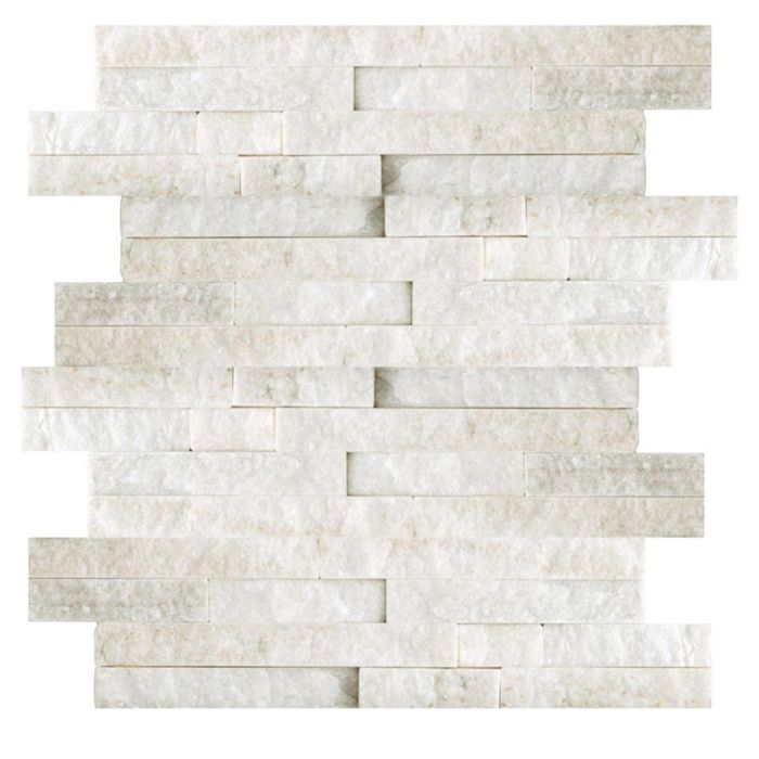 Biały Kwarcyt Panel ścienny Marmur Elewacja 10x36x0,8-1,3 cm płytka