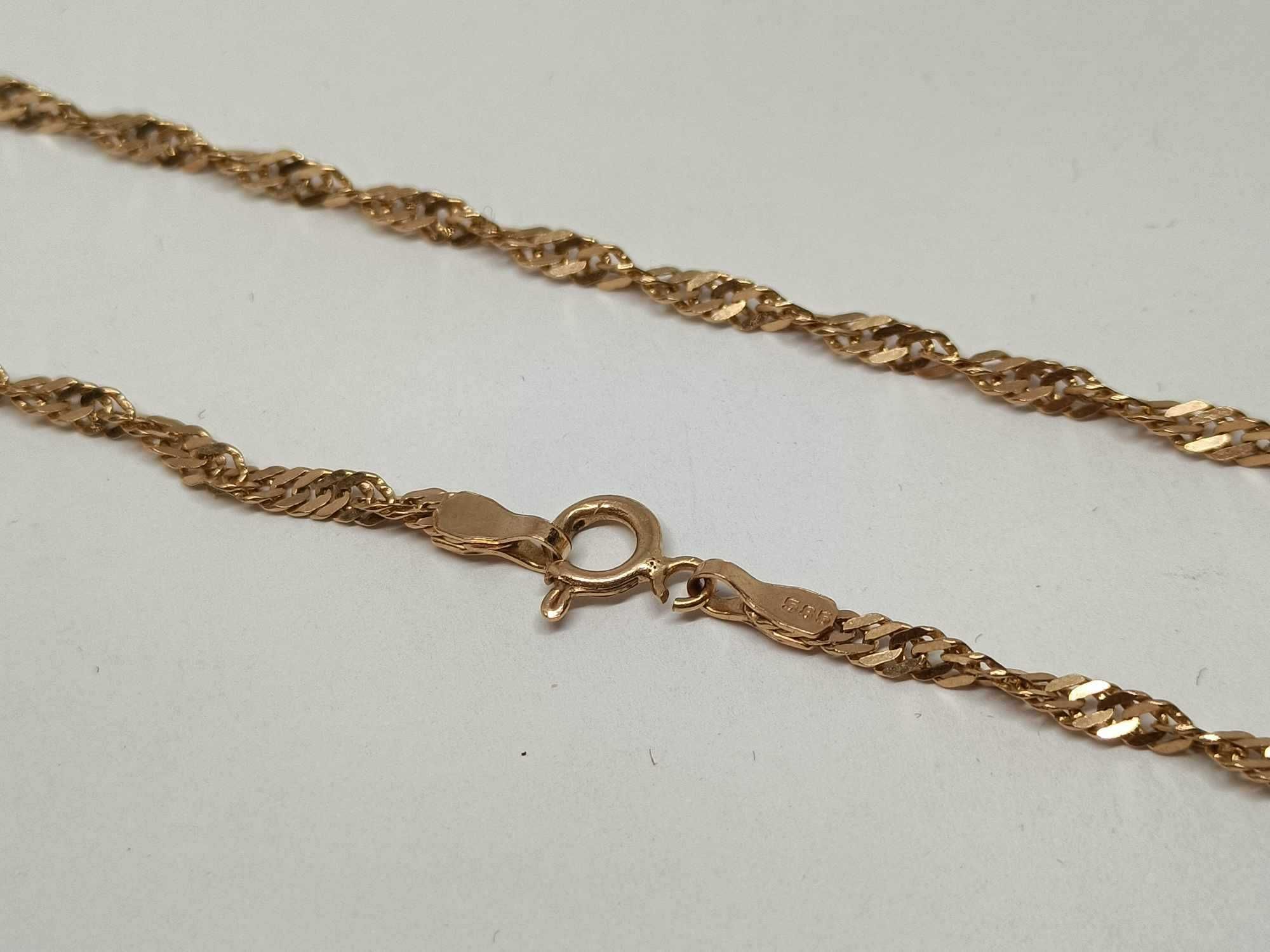 Złoty łańcuszek , złoto 14 kt, 3,92 g, 50cm, Tarnów słoneczna 56c