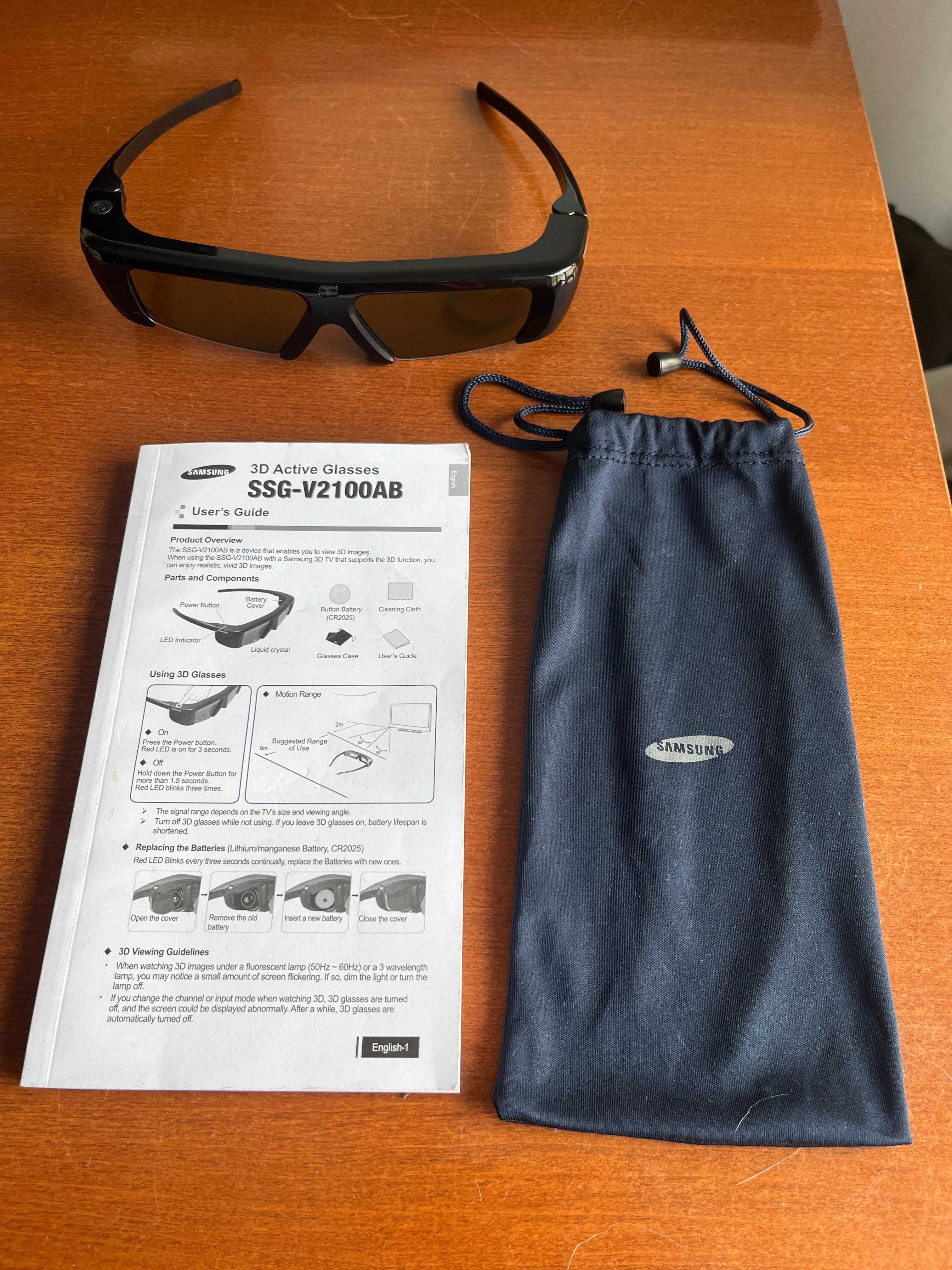 Samsung Óculos 3D SSG-V2100AB com Bolsa e Manual
