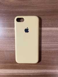 Silikonowe etui do Iphone7/8 Żółte+szybka ochronna