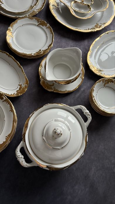 Вінтажний столовий сервіз Wałbrzych Barok, Польща, 27 предметів