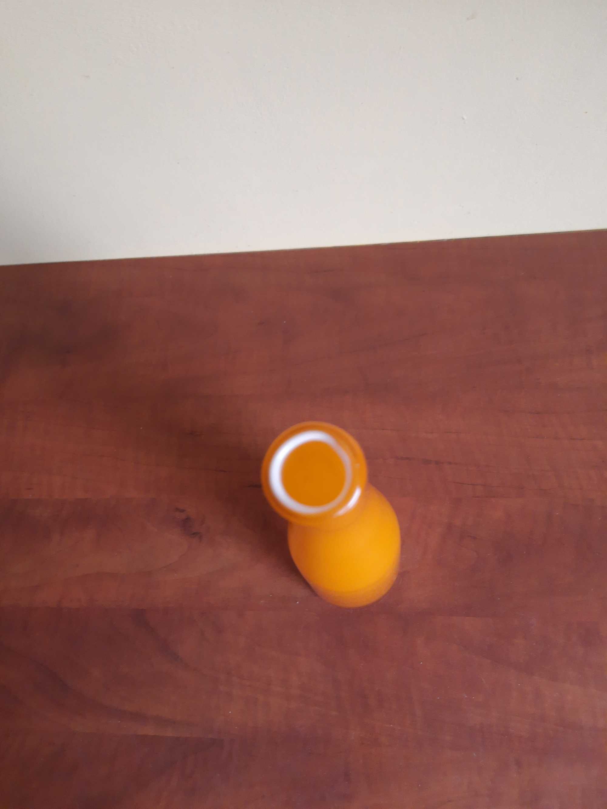 szklany wazon z zakrzywioną szyjką, pomarańczowy, 24,5 cm