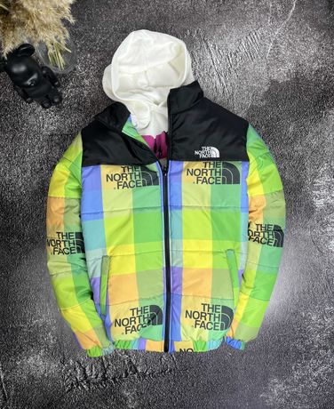 Разноцветная теплая куртка The North Face 700 | Куртка Зе Норд Фейс
