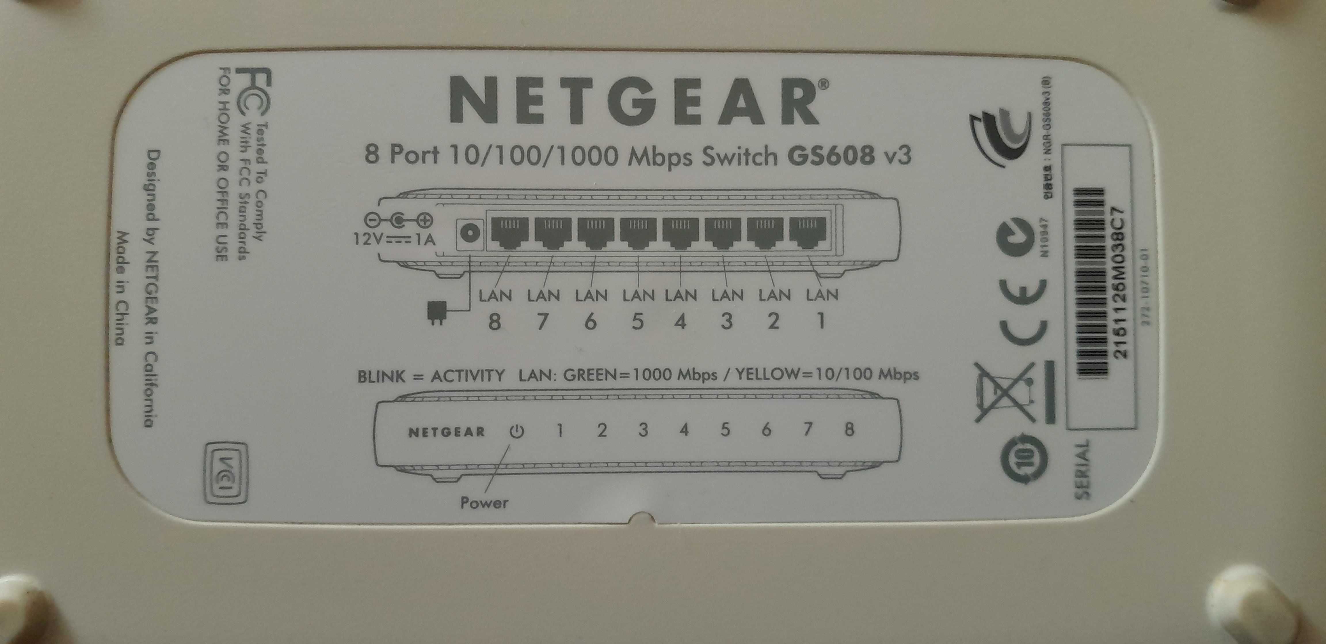 Netgear GS608 v3 Switch 8 portów
