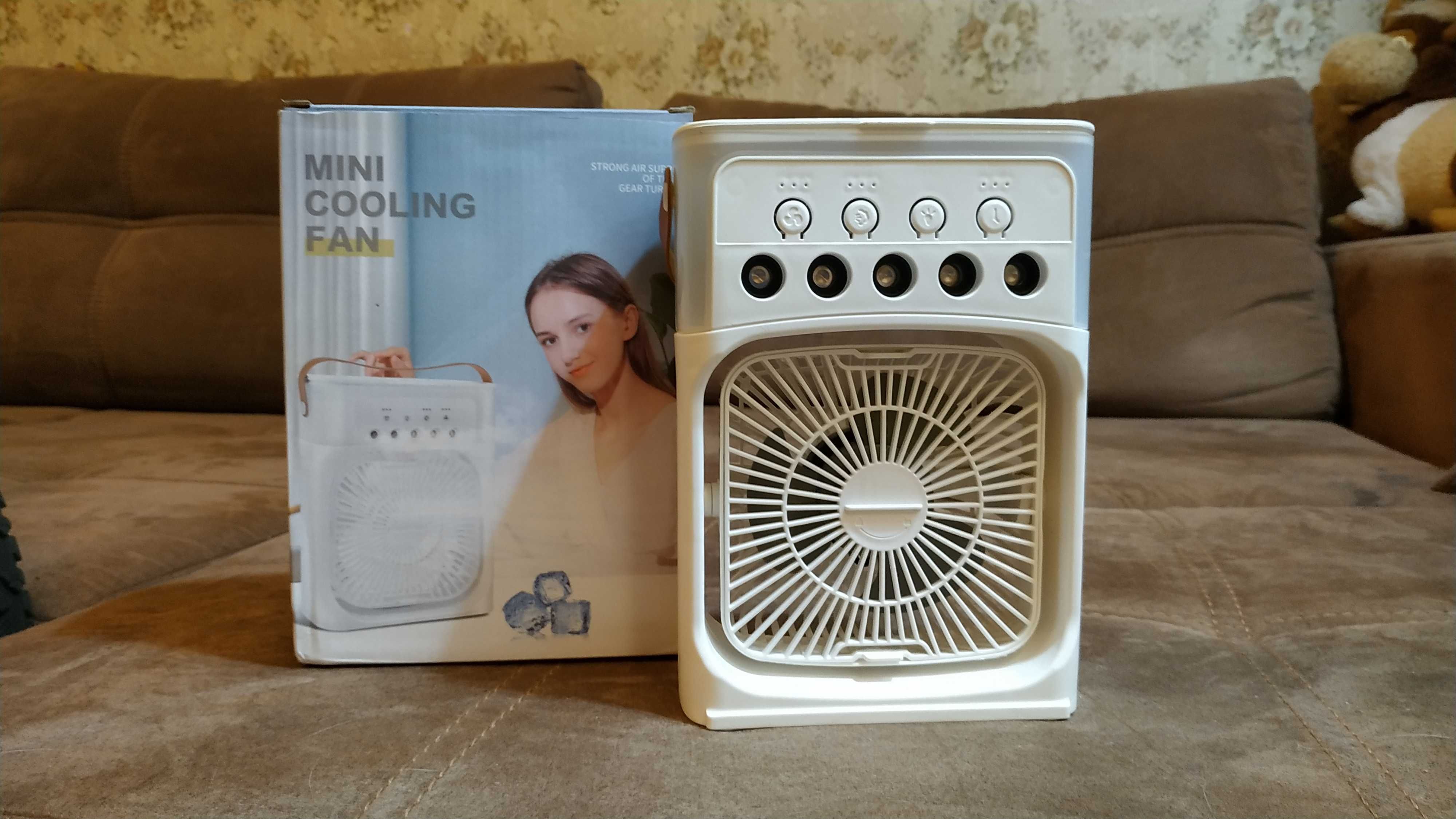 Вентилятор с функцией увлажнения воздуха Air Cooler Fan USB LED подсве