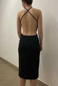 Sukienka elegancka odkryte plecy czarna  Solace London roz 38