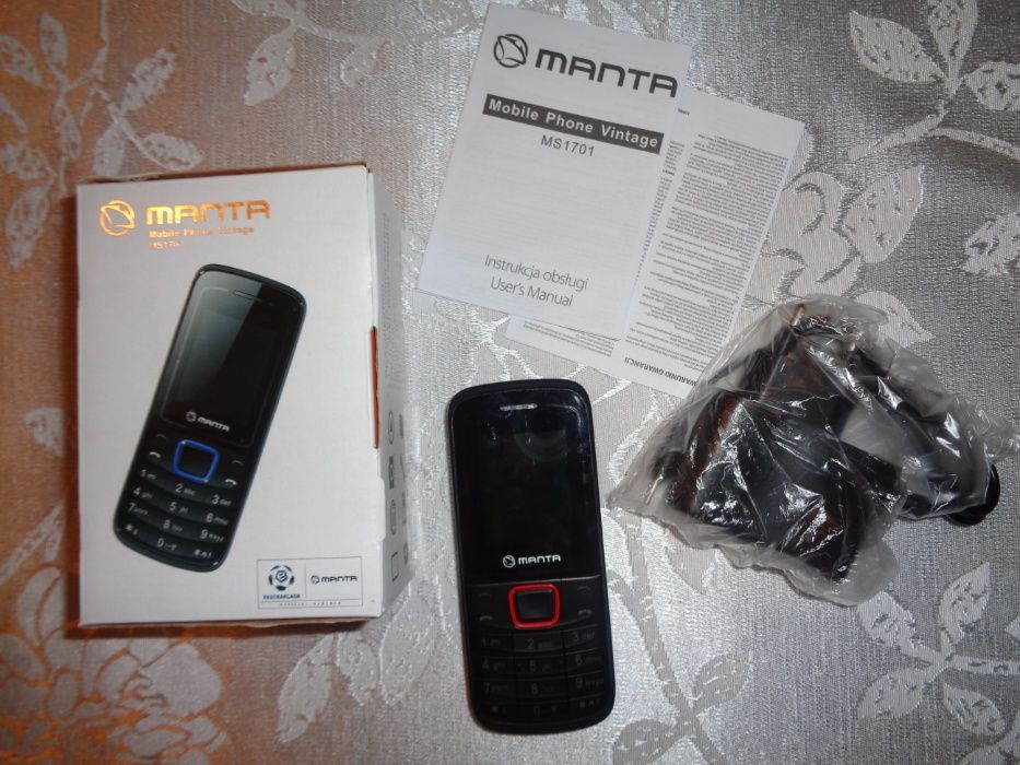 nowy MANTA MS1701 Mobile Phone Vintage oryg. czarny telefon komórkowy