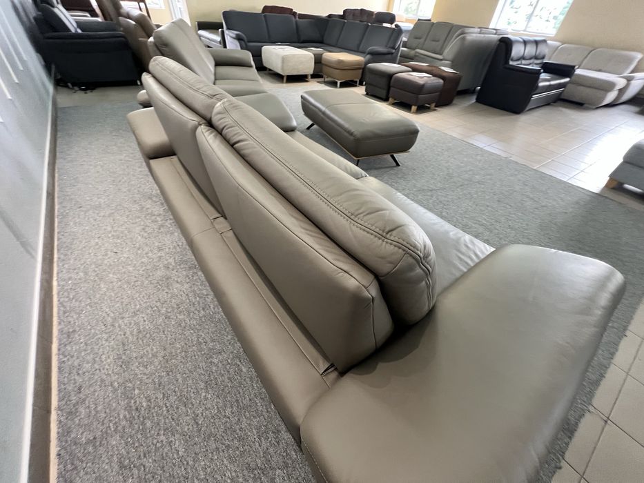 Два великі шкіряні дивани пуфік XXL шкіряні виставкові