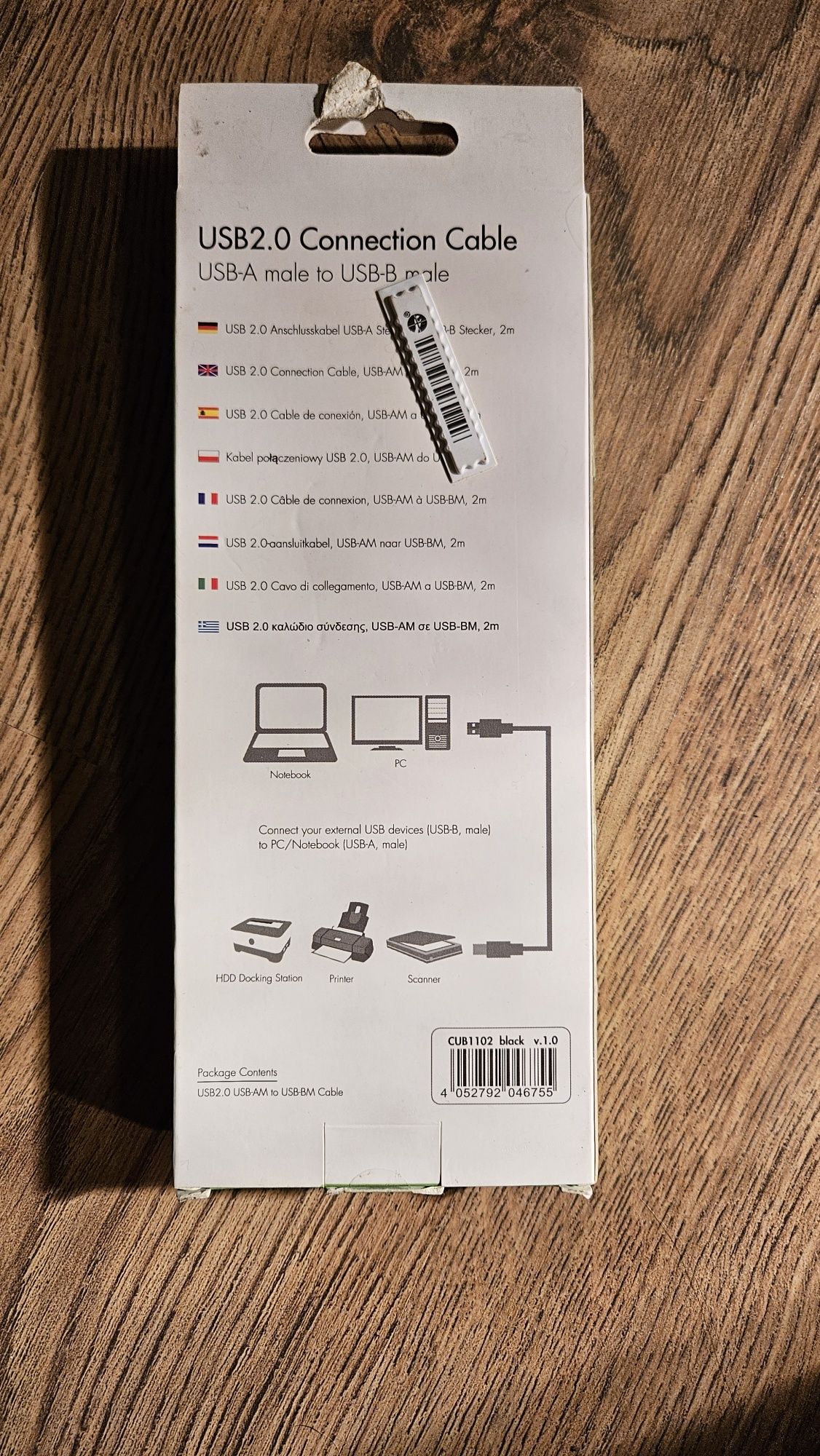 Kabel USB A USB B 2m