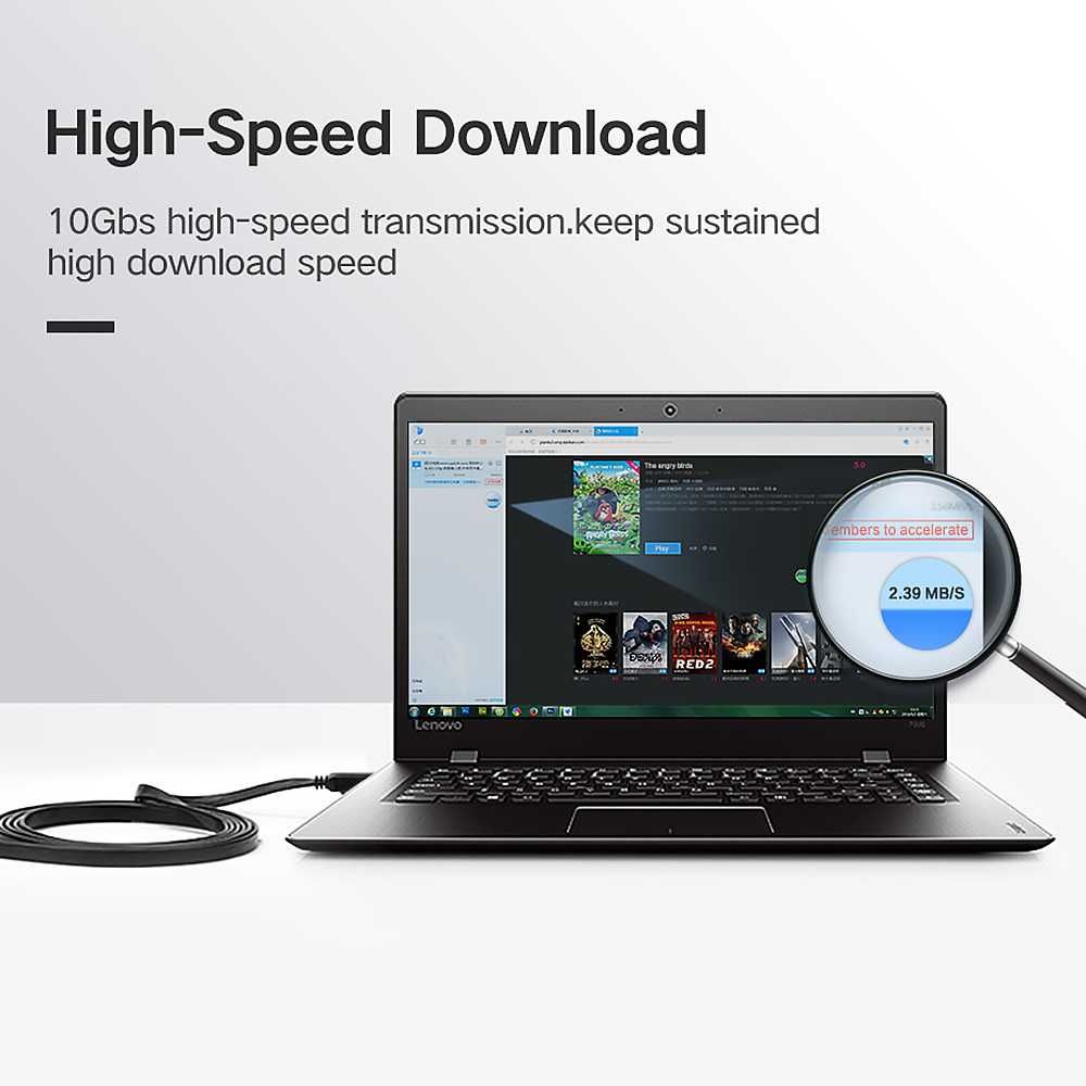 Кабель для роутера cat 7 Ugreen Ethernet патч-корд lan провод 1 - 15 м