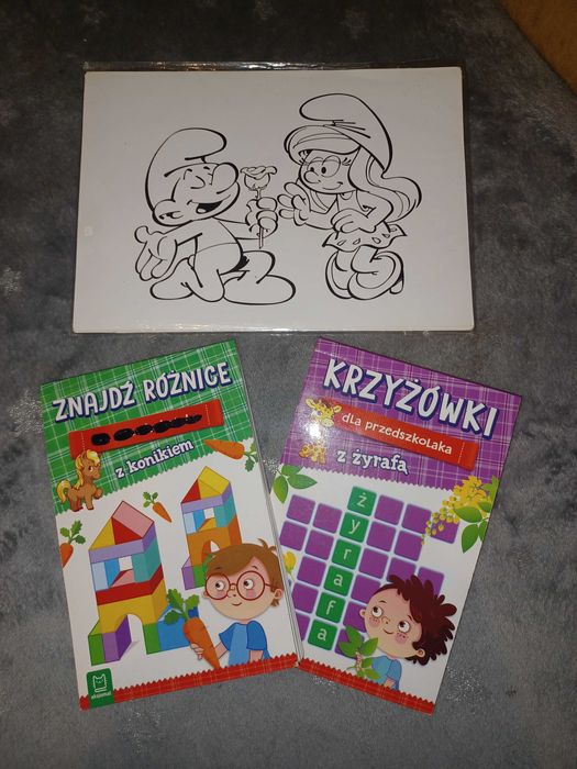 Kolorowanki, łamigłowki, krzyżówki ksiązeczki dla dzieci