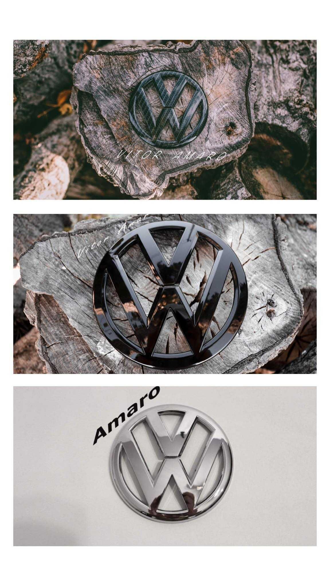 2 Símbolos Mala/Capo Preto, Carbono, Cromado Volkswagen Golf MK6,GTI,R