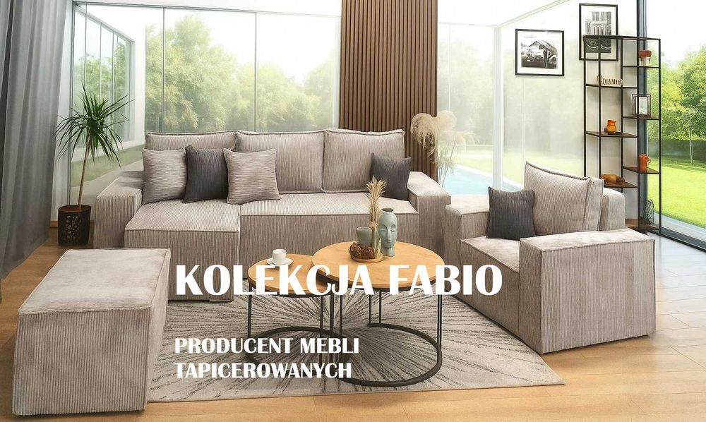 Narożnik FABIO kanapa, SZTRUKSOWY sofa, USB młodzieżowy +GRATIS
