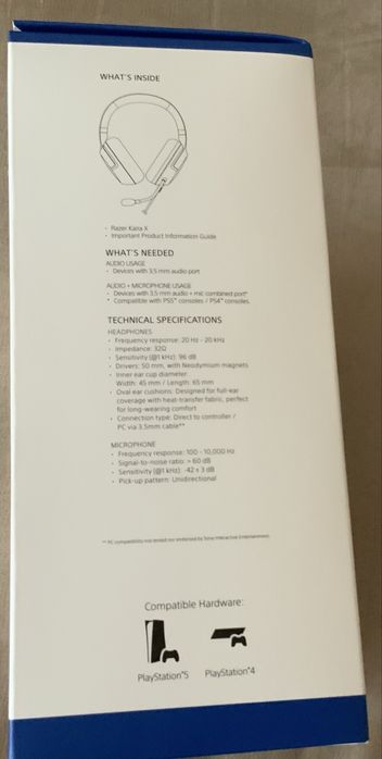 Headset Auscultadores Gaming Razer Kaira para PS4/PS5