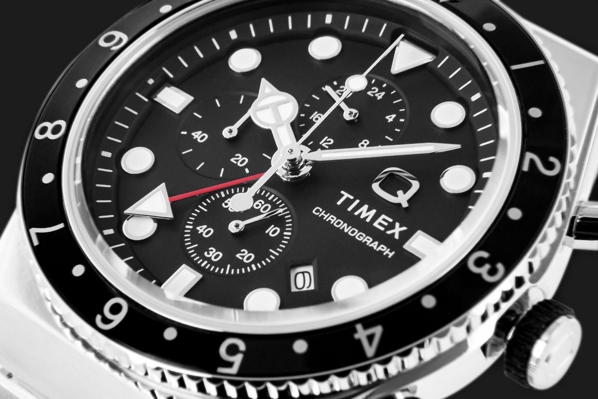 zegarek męski timex q timex 3-time zone chronograph tw2v69800 + box