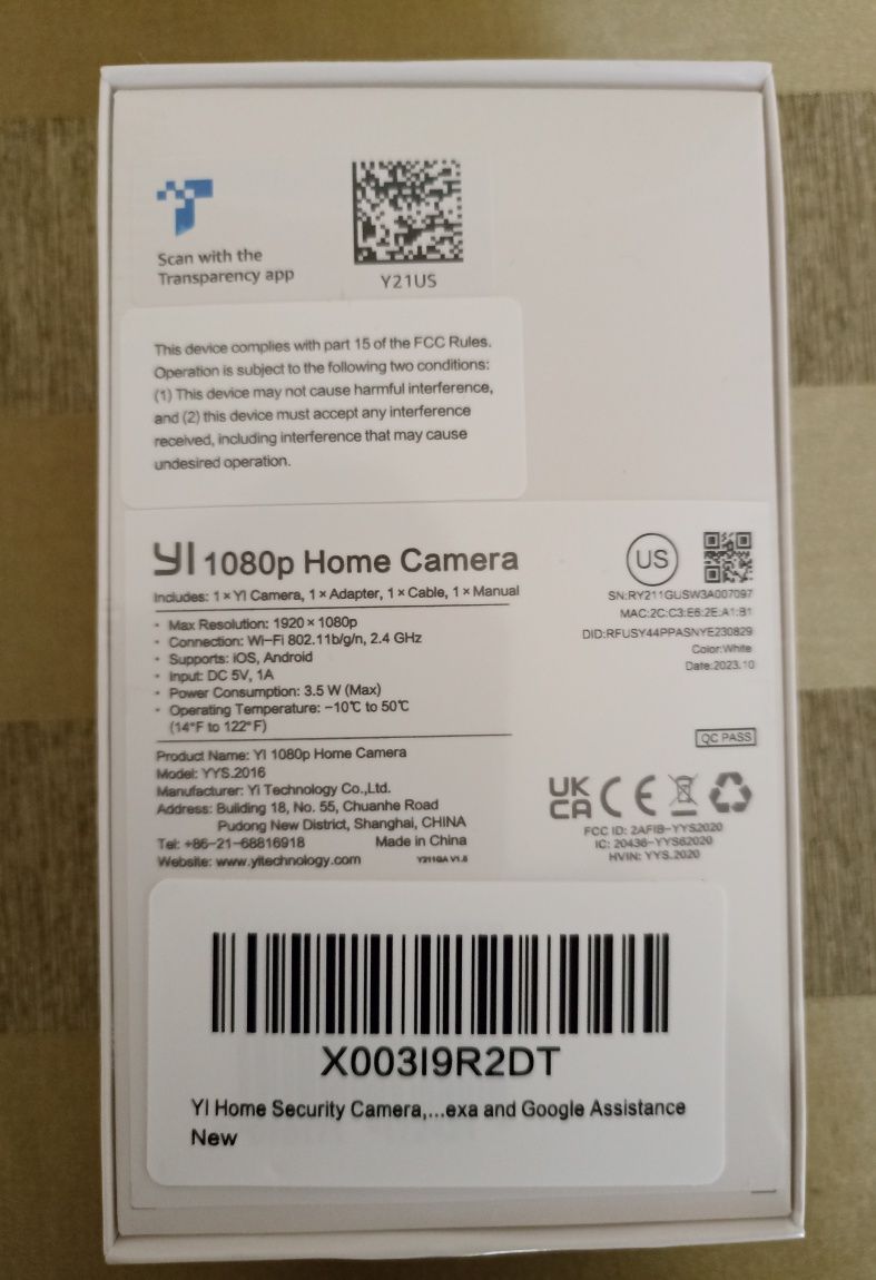 Kamerka wewnętrzna YI Home 1080p Camera