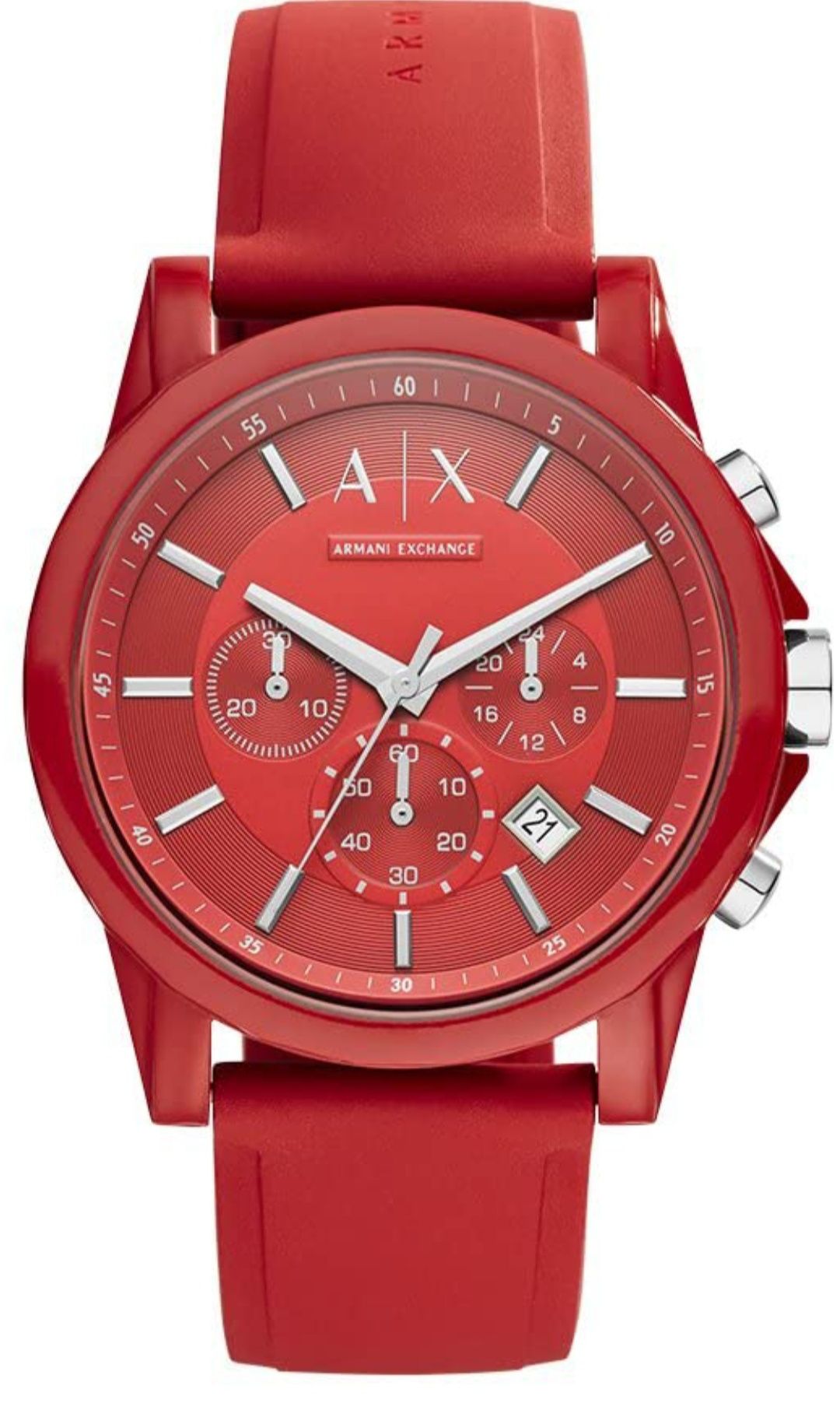 Armani exchange часы унісекс силиконовый браслет красные