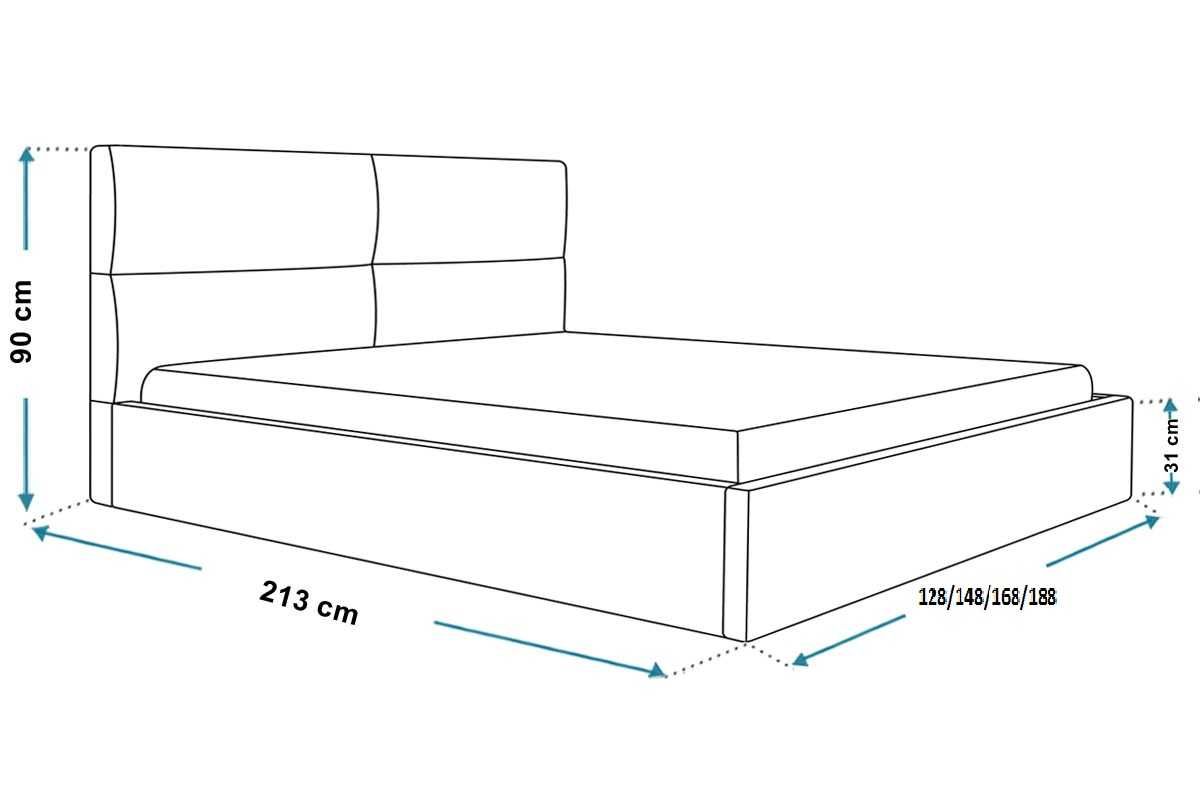 Łóżko tapicerowane z podnoszonym stelażem 120/140/160/180x200 - JULEK