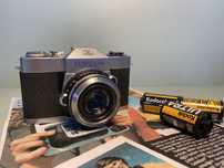 Topcon 50mm f2.8 - migawka Seiko, aparat analogowy z kolekcji