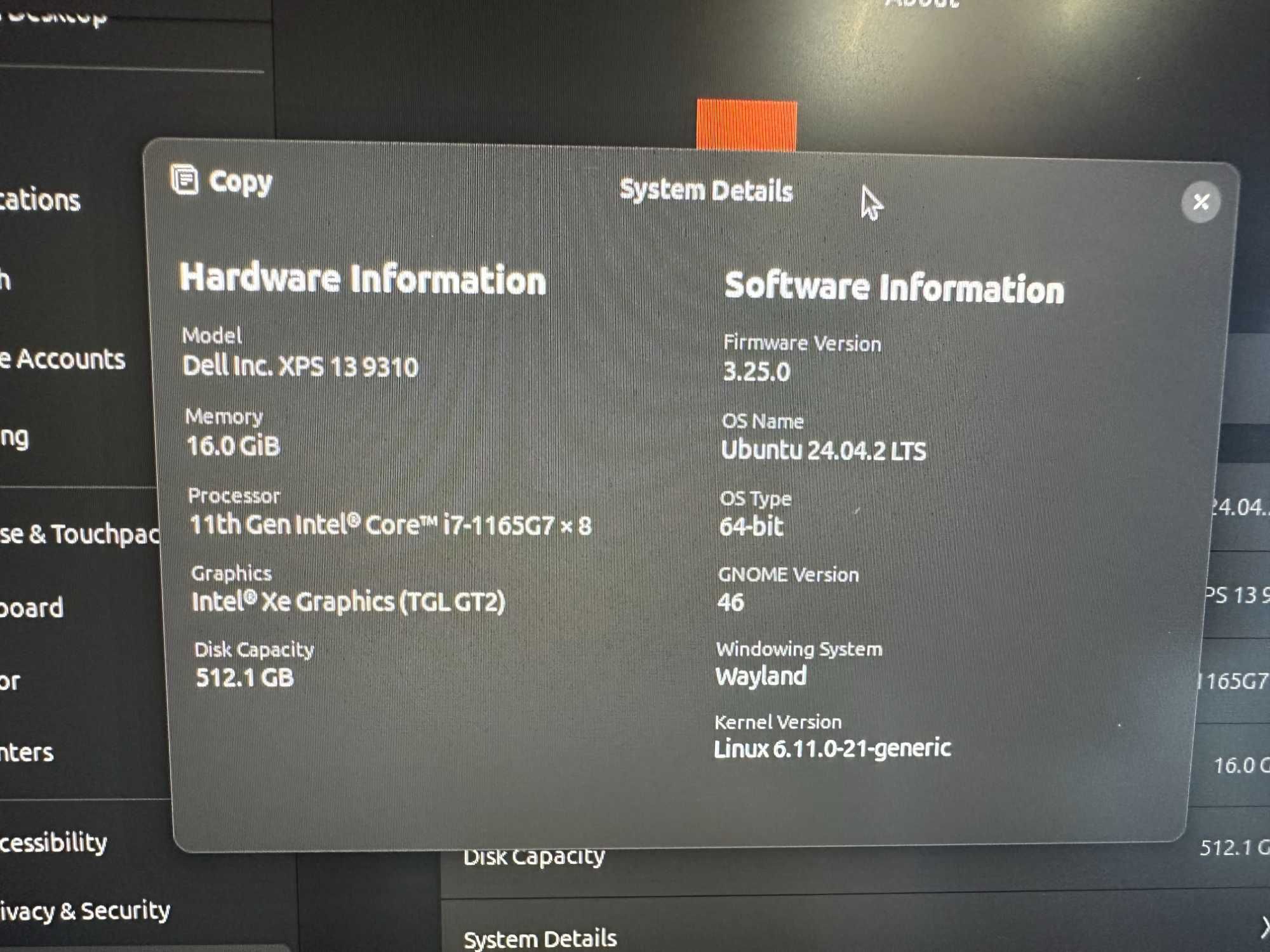 Dell XPS 13 9310 intel i7, 16gb, 512gb