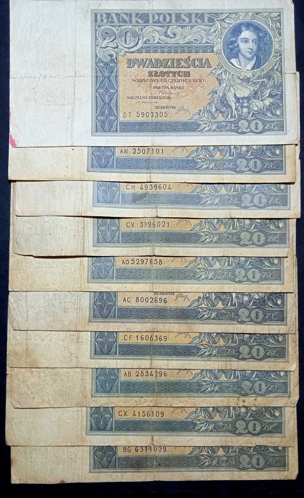 Banknoty Polskie 20  zł  z 1931 r