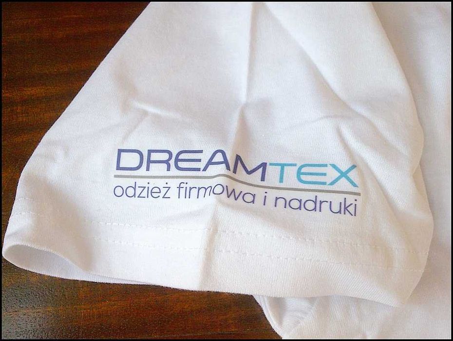T-shirt męski z nadrukiem L Wzrost 176cm bawełna biały Promocja -50%