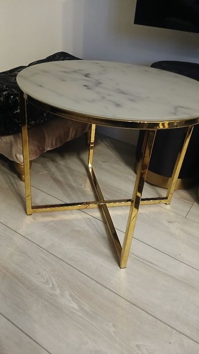 Stolik kawowy gold chrom