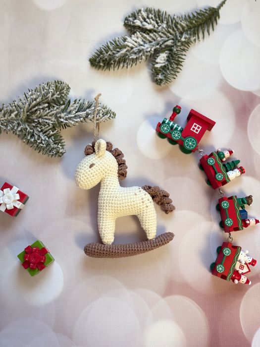 Коник гойдалка ялинкова прикраса Лошадка