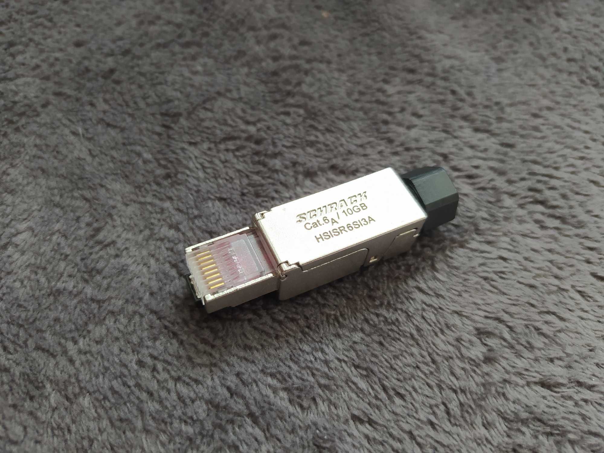 RJ45 wtyk kat. 6a STP prosty, beznarzędziowy, drut, Schrack HSISR6SI3A