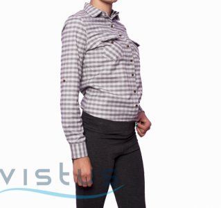 koszula Miss Alani r. M jasnoszara krata 100% bawełna kratka