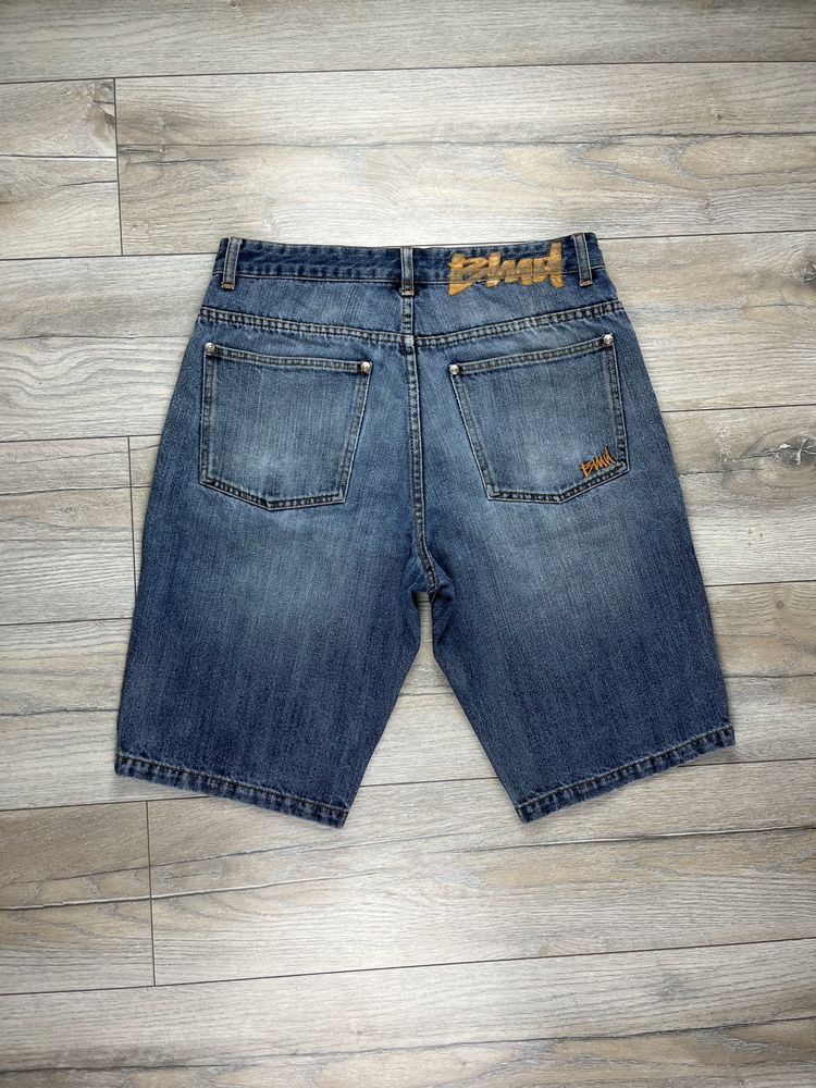 Granatowe spodenki jeansowe męskie BMD rozmiar 34 fit L vintage jortsy