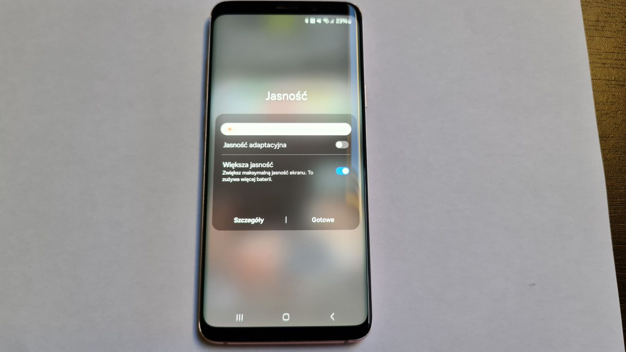 Wyświetlacz S9+ SM-G965F Działa, ale tylko na max jasności dotyk OK