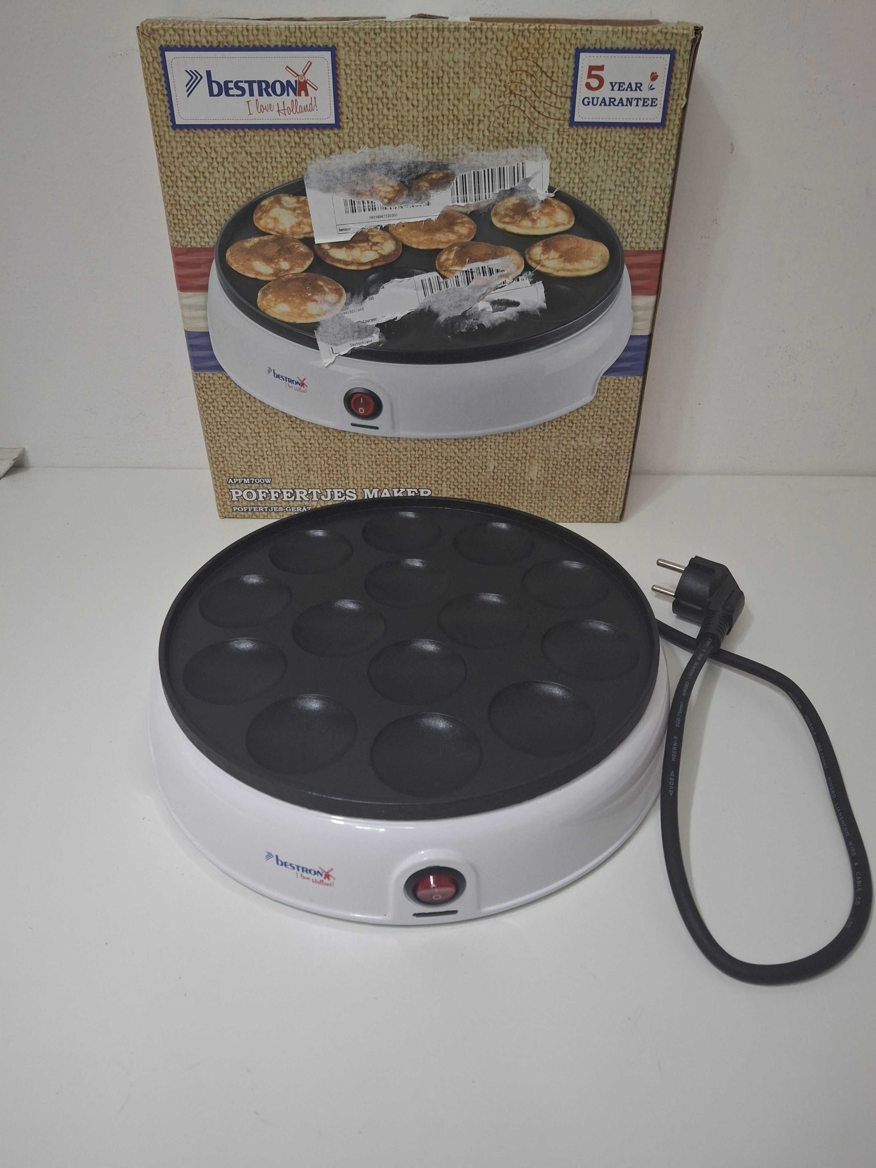 Bestron Poffertjes Maker w stylu retro, mini automat do naleśników