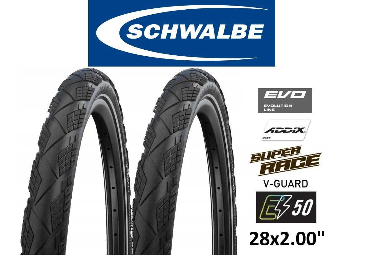 2 * NOWA opona zwijana 28x2.00 Schwalbe Marathon Efficiency Race E-50