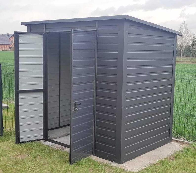 Wiata śmietnikowa z całej blachy 2x1