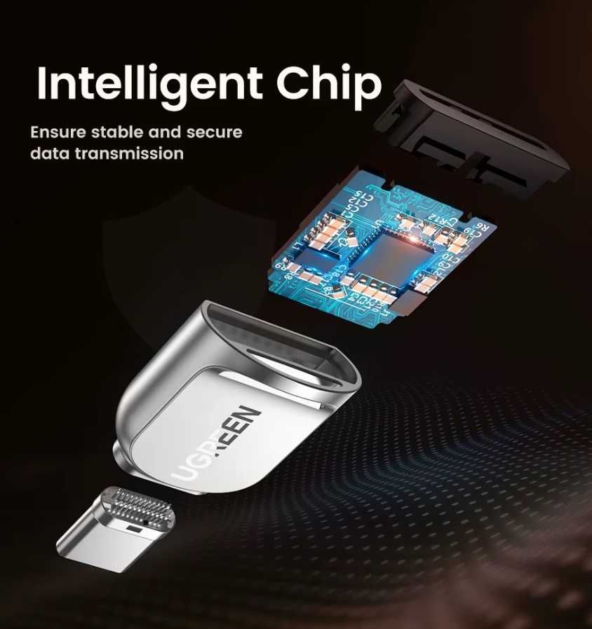Картрідер UGREEN CM331 USBC – Micro SD/TF карт до 2ТБ 5 Гбіт/с (15513)