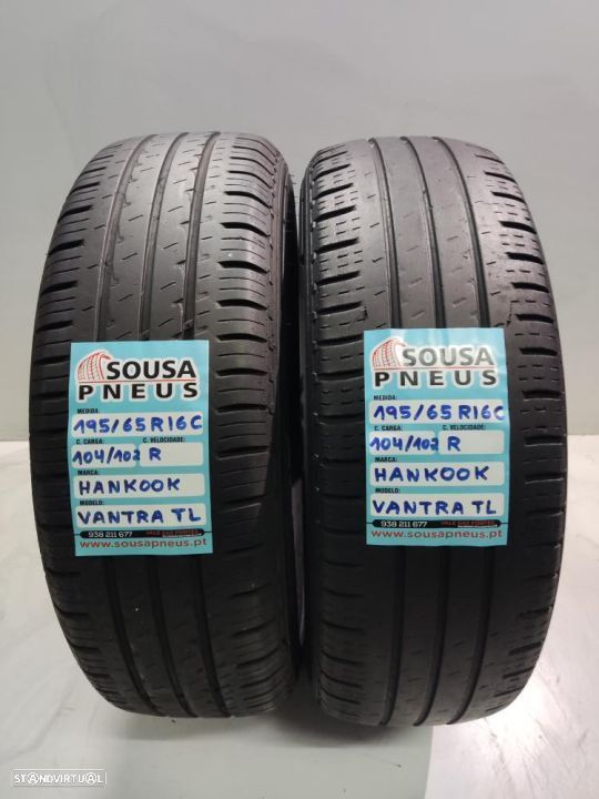 2 pneus semi novos 195-65r16c hankook - oferta dos portes 100 Euros