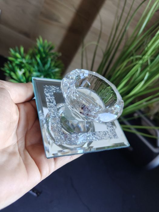 Świecznik lustrzany z brokatem na podgrzewacz Glamour