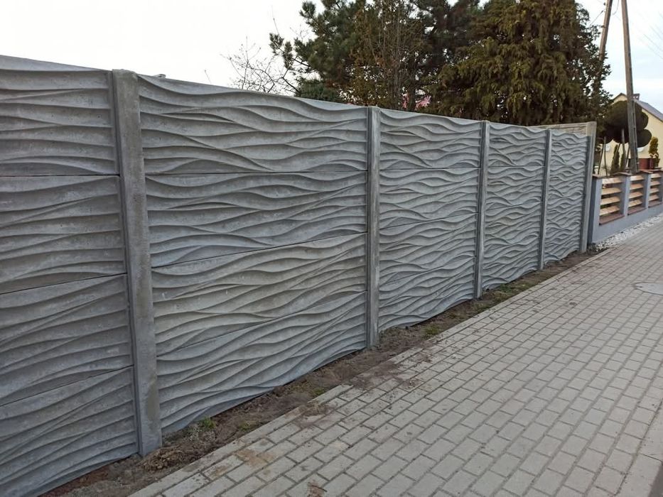 Ogrodzenie betonowe garaż wiata panelowe dwustronne