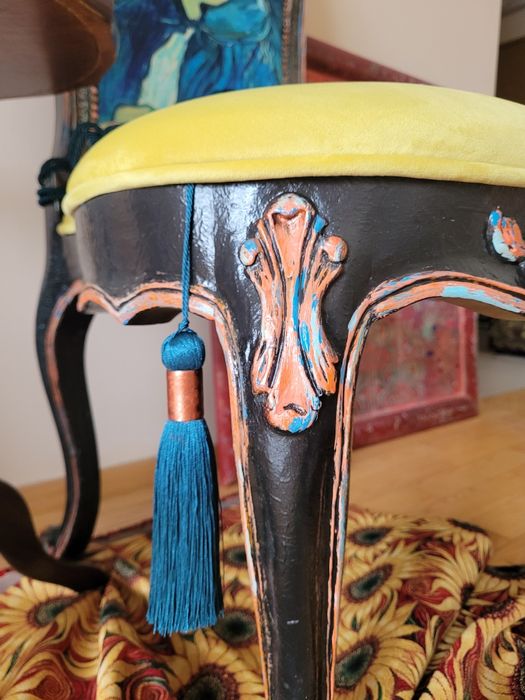 Zabytkowe luksusowe кrzesło Marilyn Monroe i Van Gogh dzieło sztuki