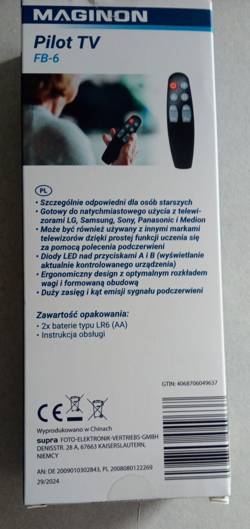 Pilot uniwersalny idealny dla seniora I dzieci.Nowy,duże przyciski.