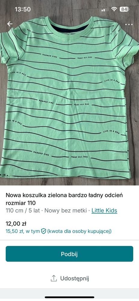 Nowa zielona koszulka
