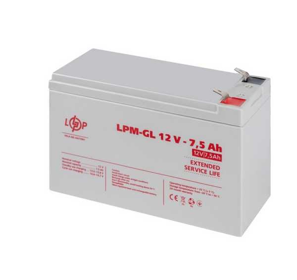 Акумулятор гелевий LogicPower LPM-GL 12V - 7.5 Ah