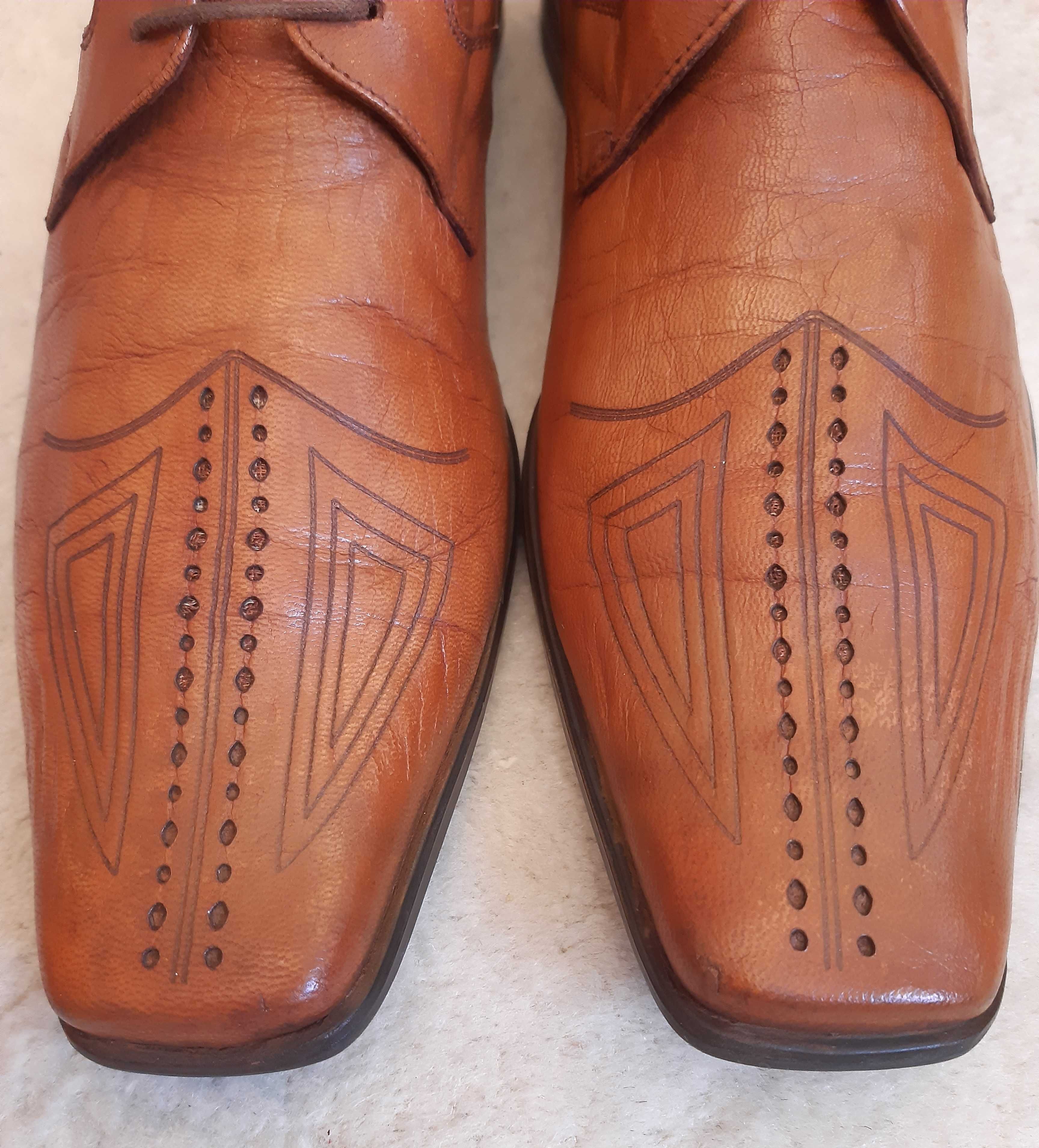 Stylowe skórzane pantofle męskie loafersy Romano Mazzante. rozm. 41