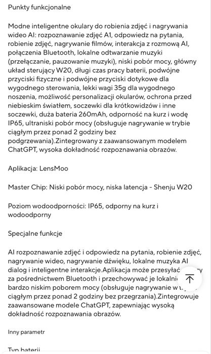 Okulary Smart Glasses W600